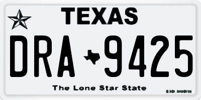 TX license plate DRA9425