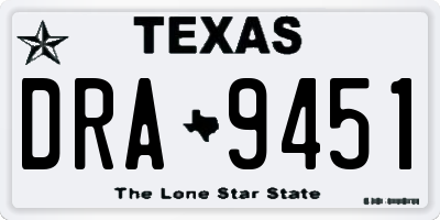 TX license plate DRA9451