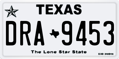 TX license plate DRA9453