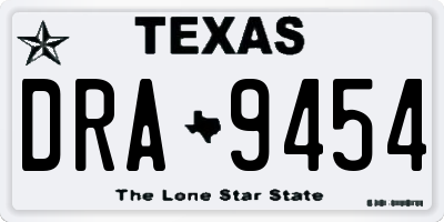 TX license plate DRA9454