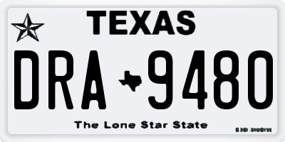 TX license plate DRA9480