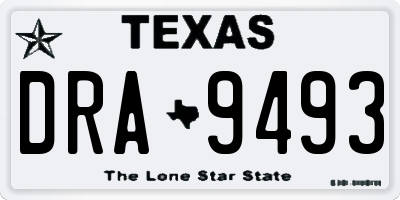 TX license plate DRA9493