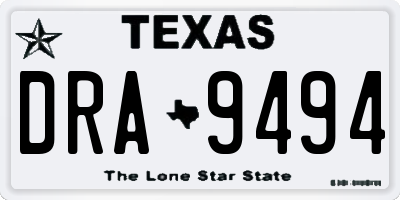 TX license plate DRA9494