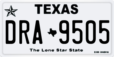 TX license plate DRA9505