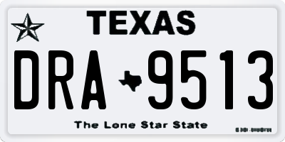 TX license plate DRA9513