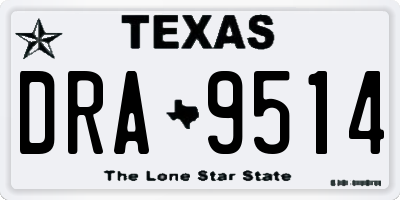 TX license plate DRA9514