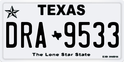 TX license plate DRA9533