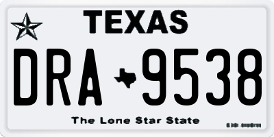 TX license plate DRA9538