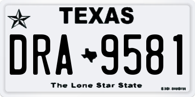 TX license plate DRA9581