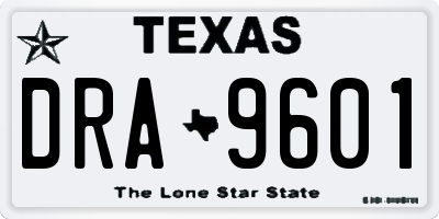 TX license plate DRA9601