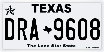 TX license plate DRA9608