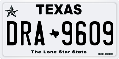 TX license plate DRA9609