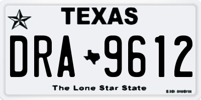 TX license plate DRA9612