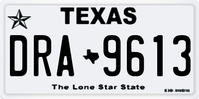 TX license plate DRA9613