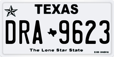 TX license plate DRA9623