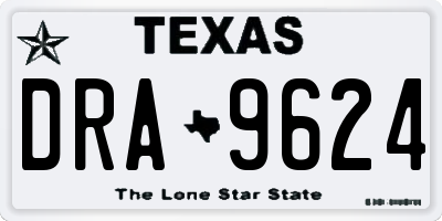 TX license plate DRA9624