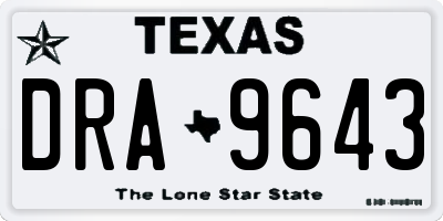 TX license plate DRA9643
