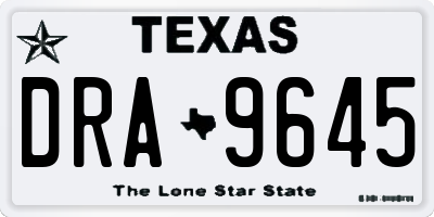 TX license plate DRA9645