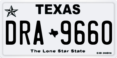 TX license plate DRA9660