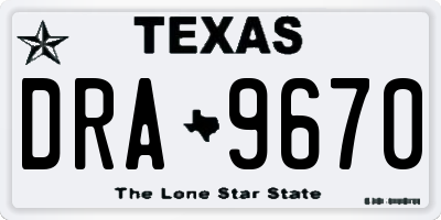 TX license plate DRA9670