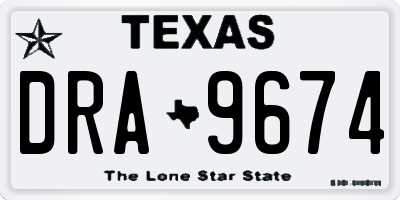 TX license plate DRA9674