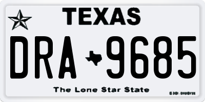 TX license plate DRA9685