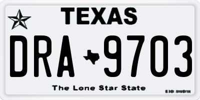TX license plate DRA9703