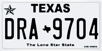 TX license plate DRA9704