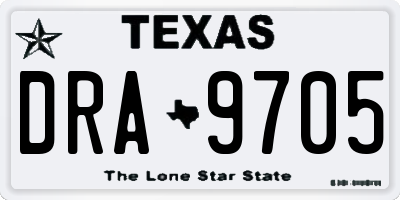 TX license plate DRA9705