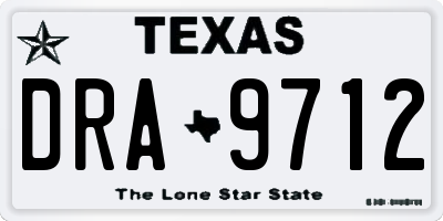 TX license plate DRA9712