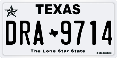 TX license plate DRA9714