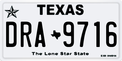 TX license plate DRA9716