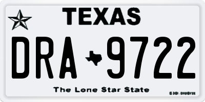 TX license plate DRA9722