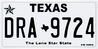 TX license plate DRA9724