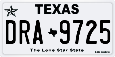 TX license plate DRA9725