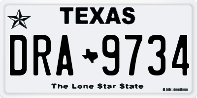 TX license plate DRA9734