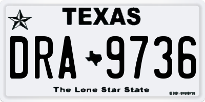 TX license plate DRA9736