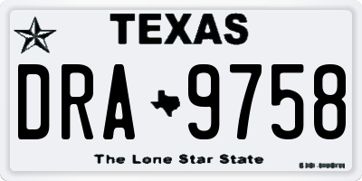 TX license plate DRA9758