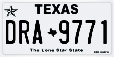 TX license plate DRA9771
