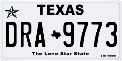 TX license plate DRA9773