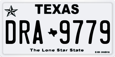 TX license plate DRA9779