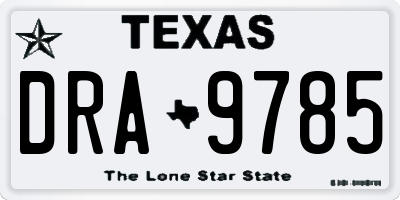 TX license plate DRA9785