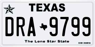 TX license plate DRA9799