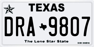 TX license plate DRA9807