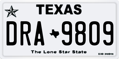 TX license plate DRA9809