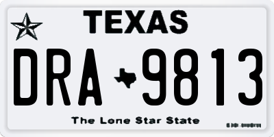 TX license plate DRA9813