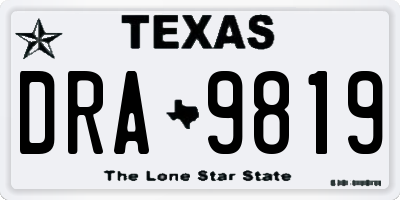 TX license plate DRA9819
