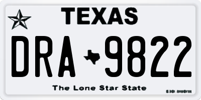 TX license plate DRA9822