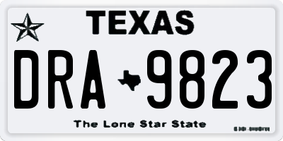 TX license plate DRA9823