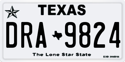 TX license plate DRA9824